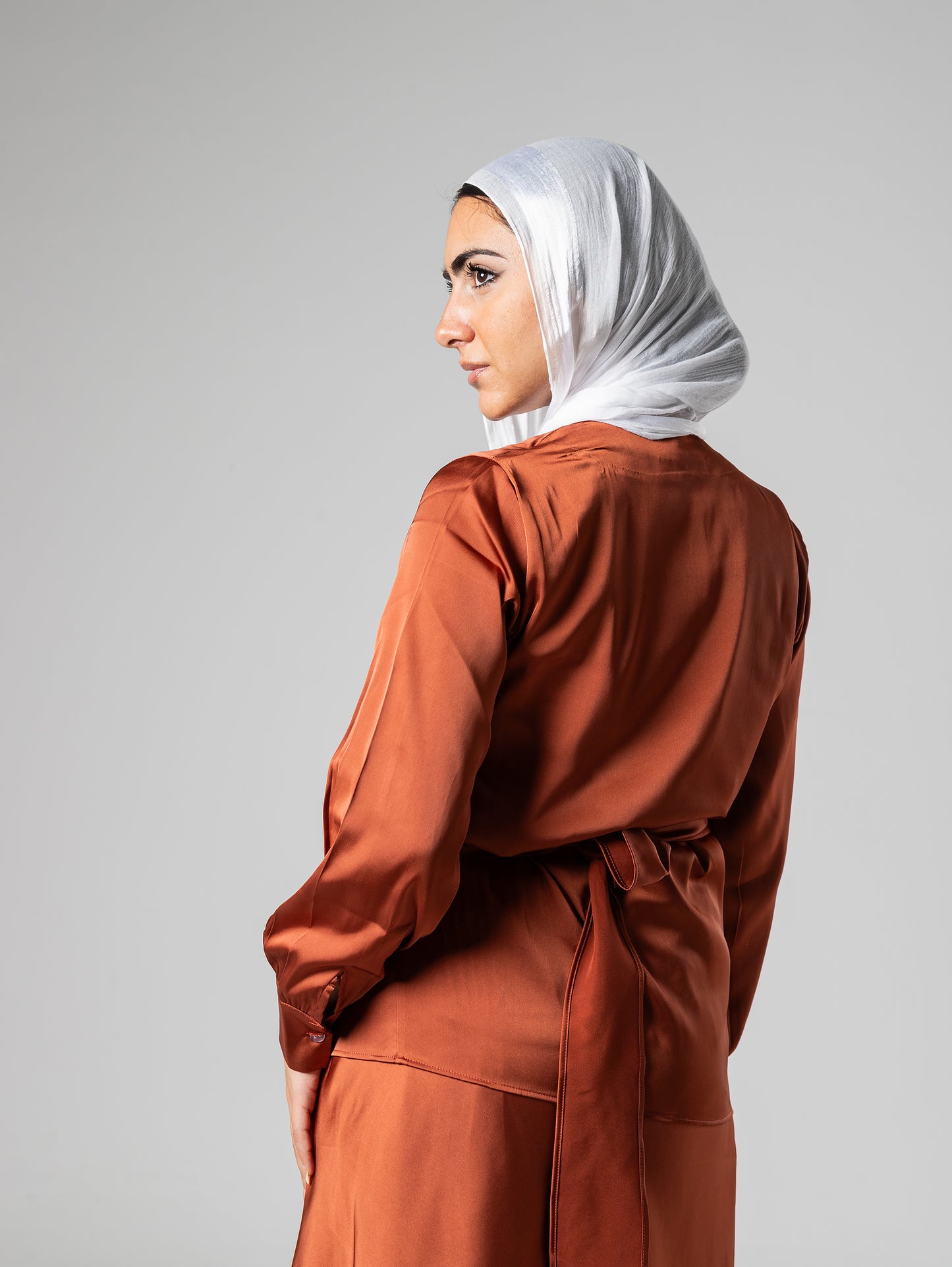 Wrap satin blouse