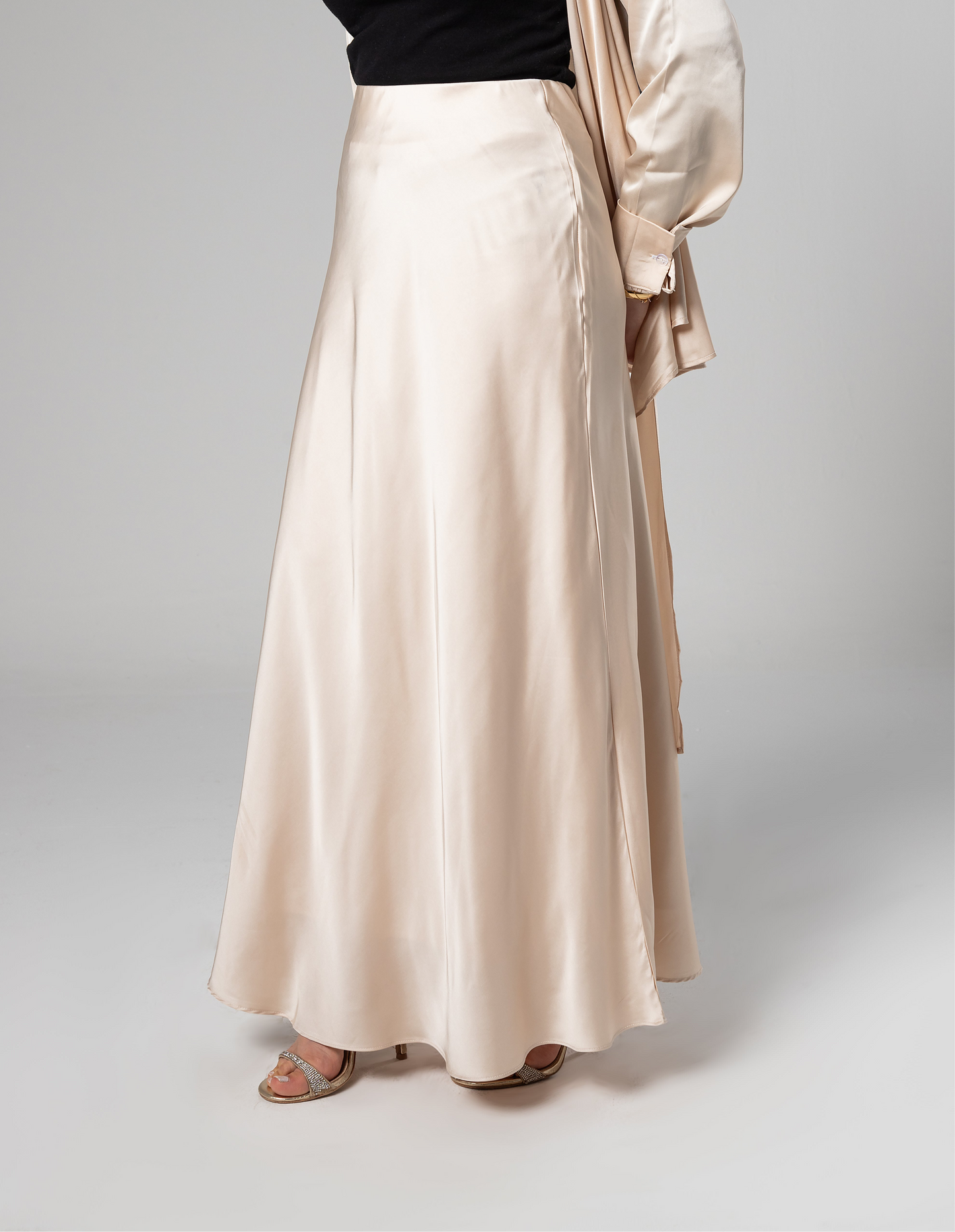 Lined satin skirt