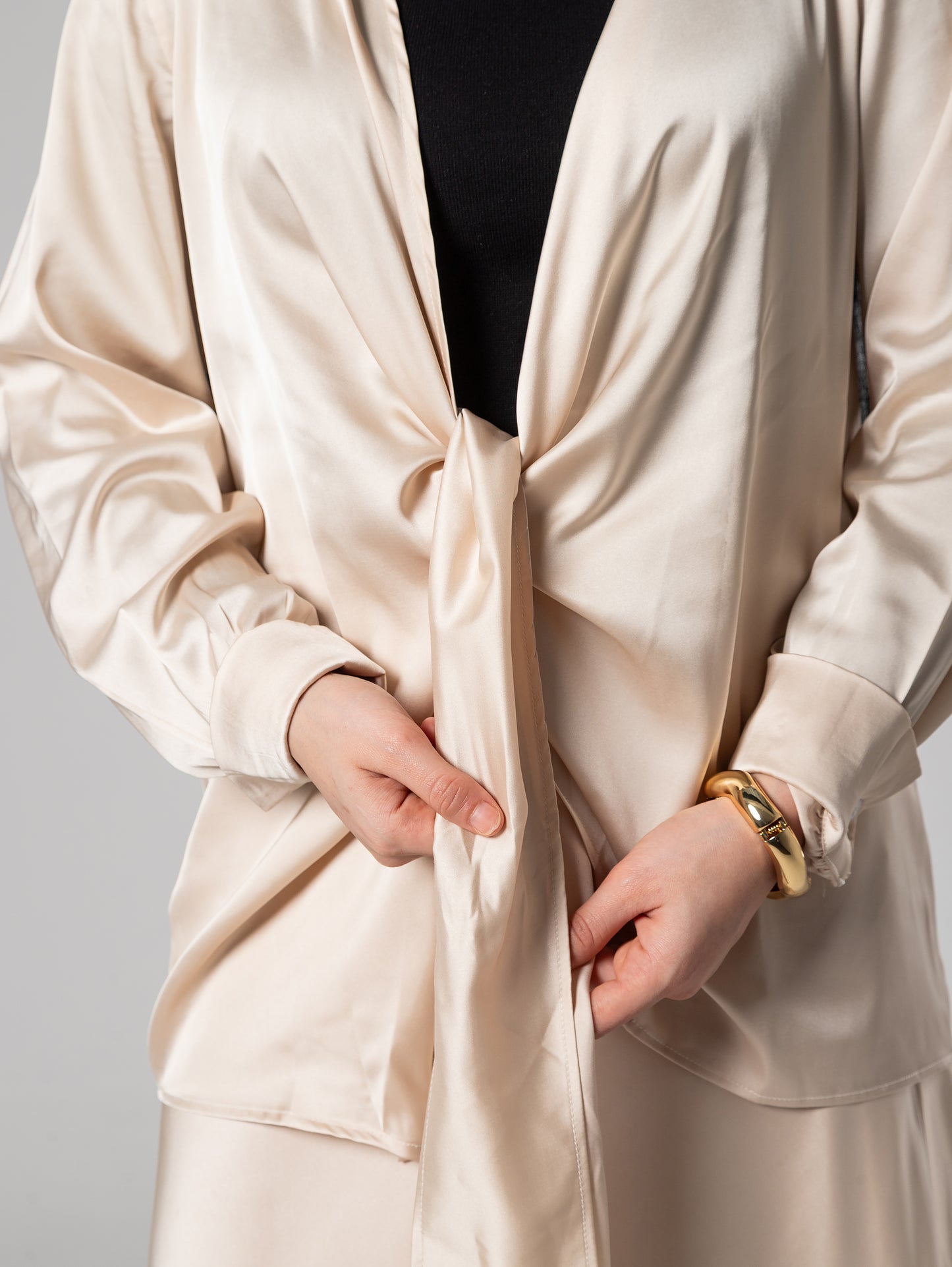 Wrap satin blouse