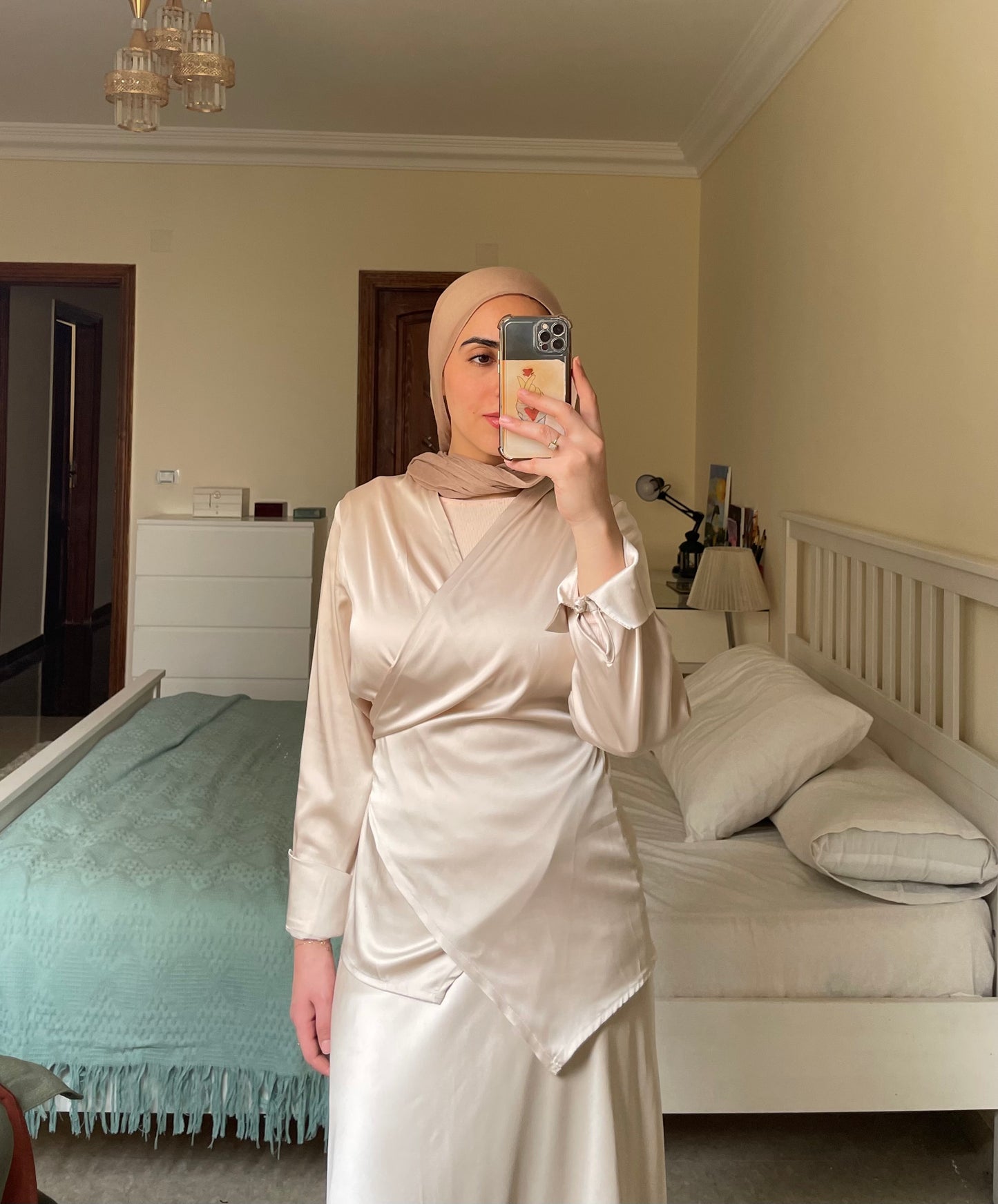 Wrap satin blouse