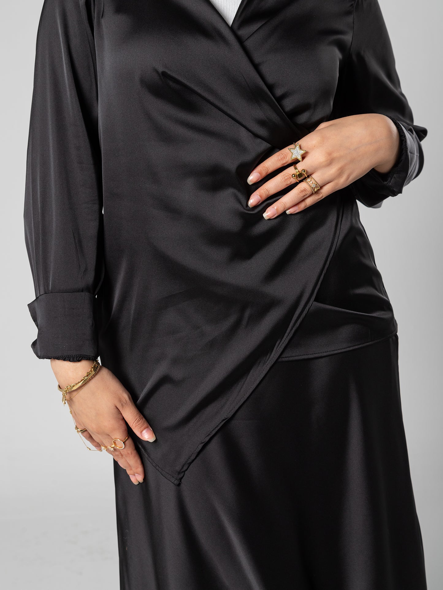 Wrap satin blouse