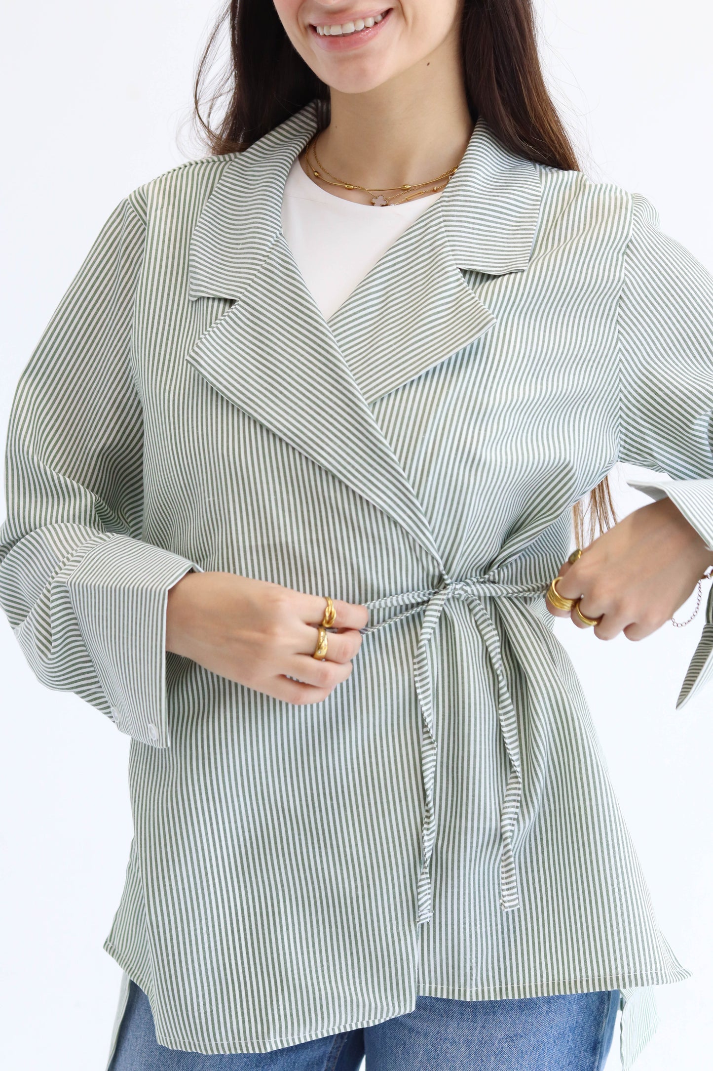 Chic Stripes Wrap Chemise