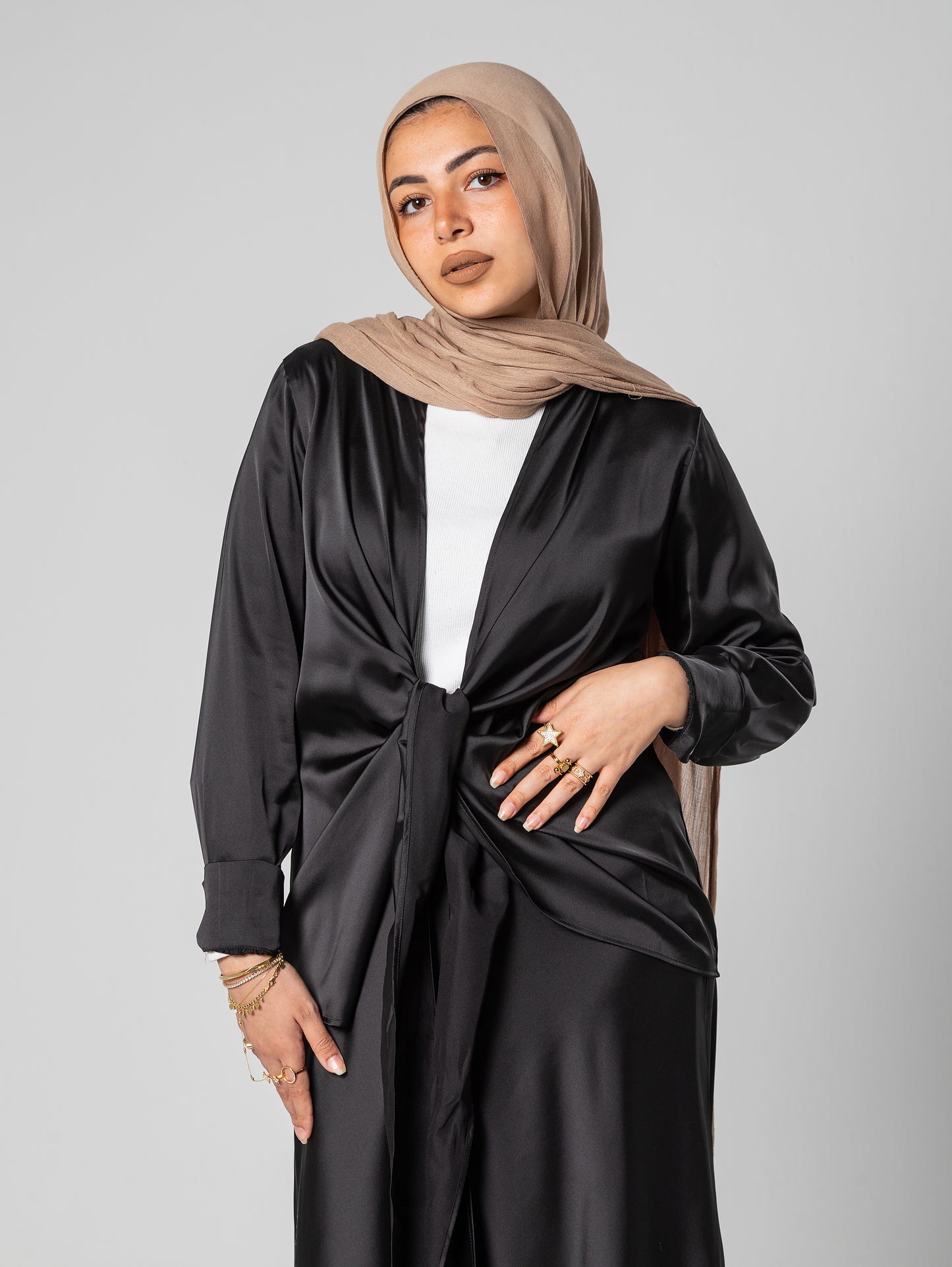 Wrap satin blouse