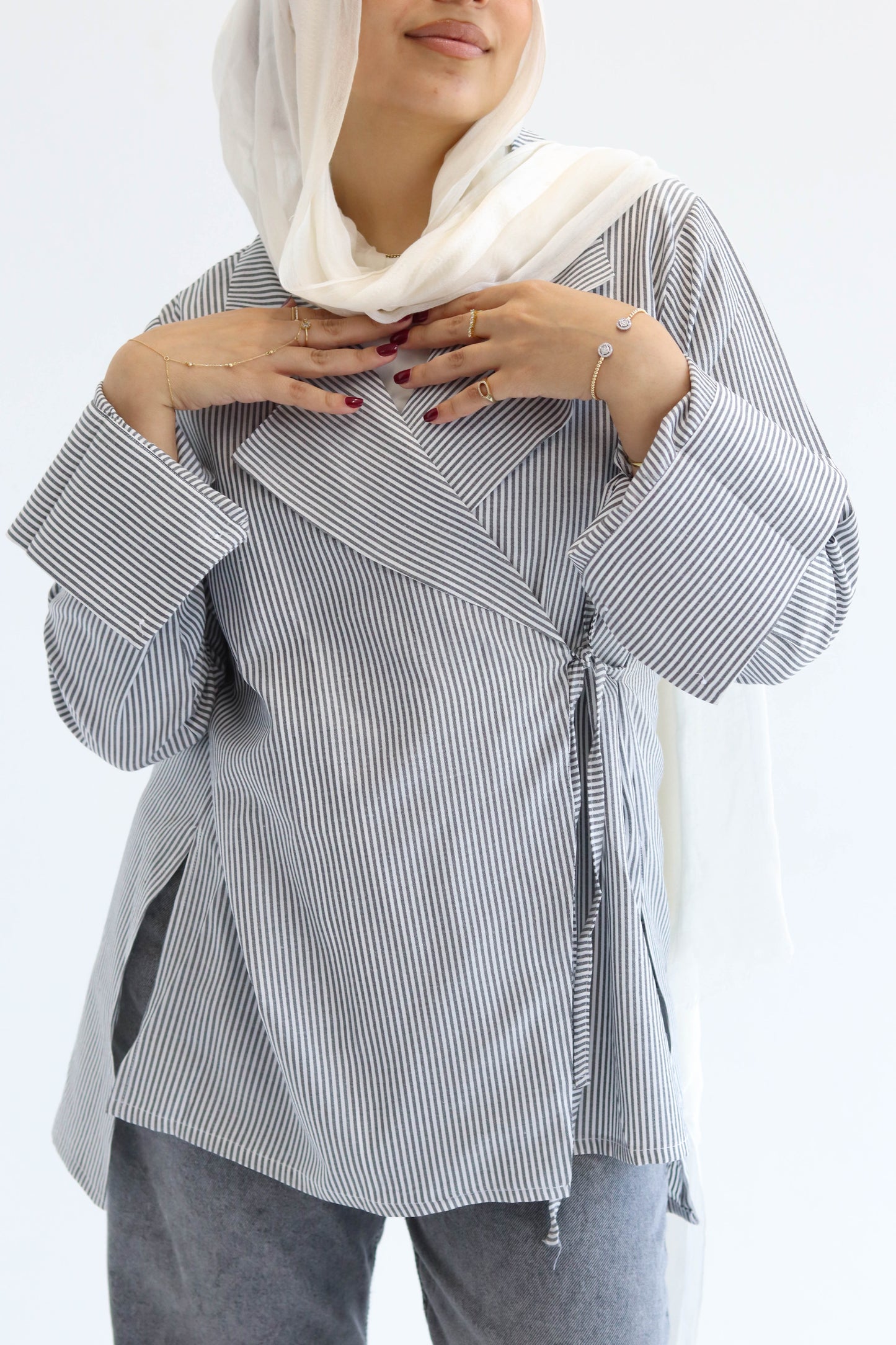 Chic Stripes Wrap Chemise