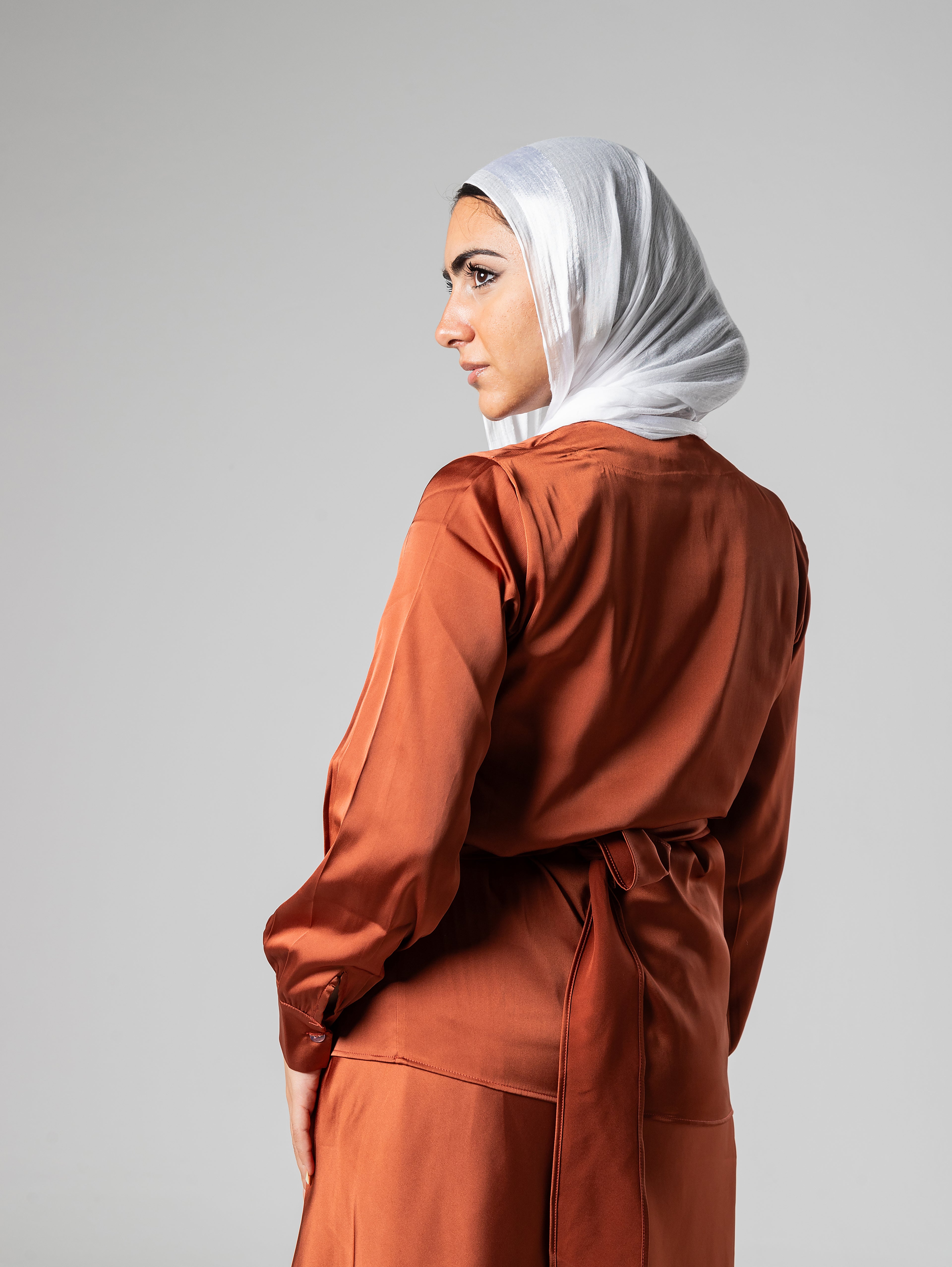 Wrap satin blouse