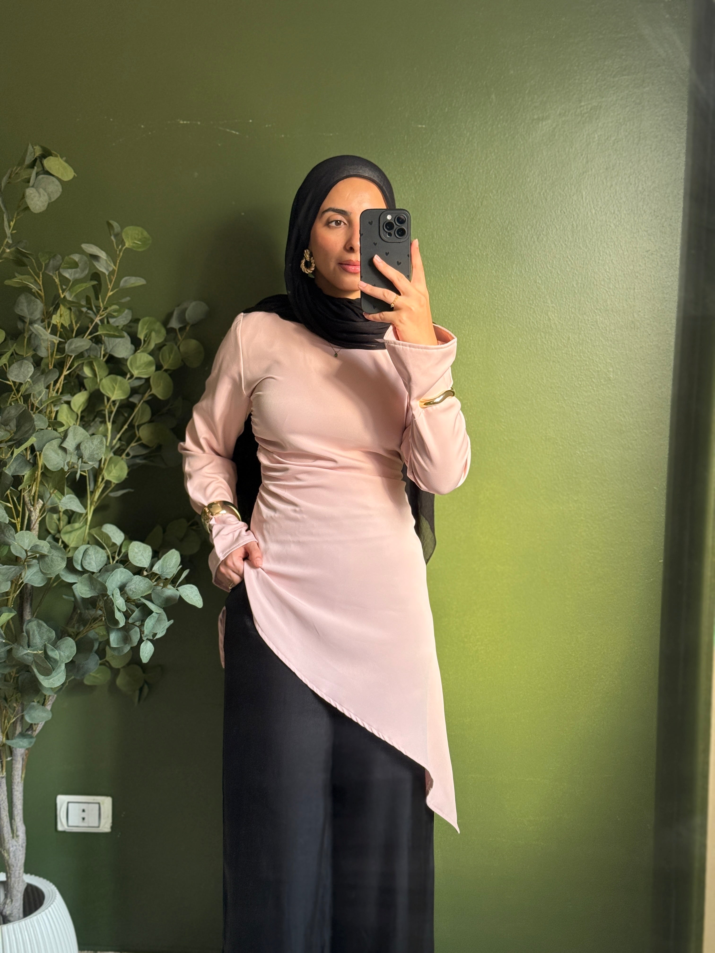 Zipper back blouse