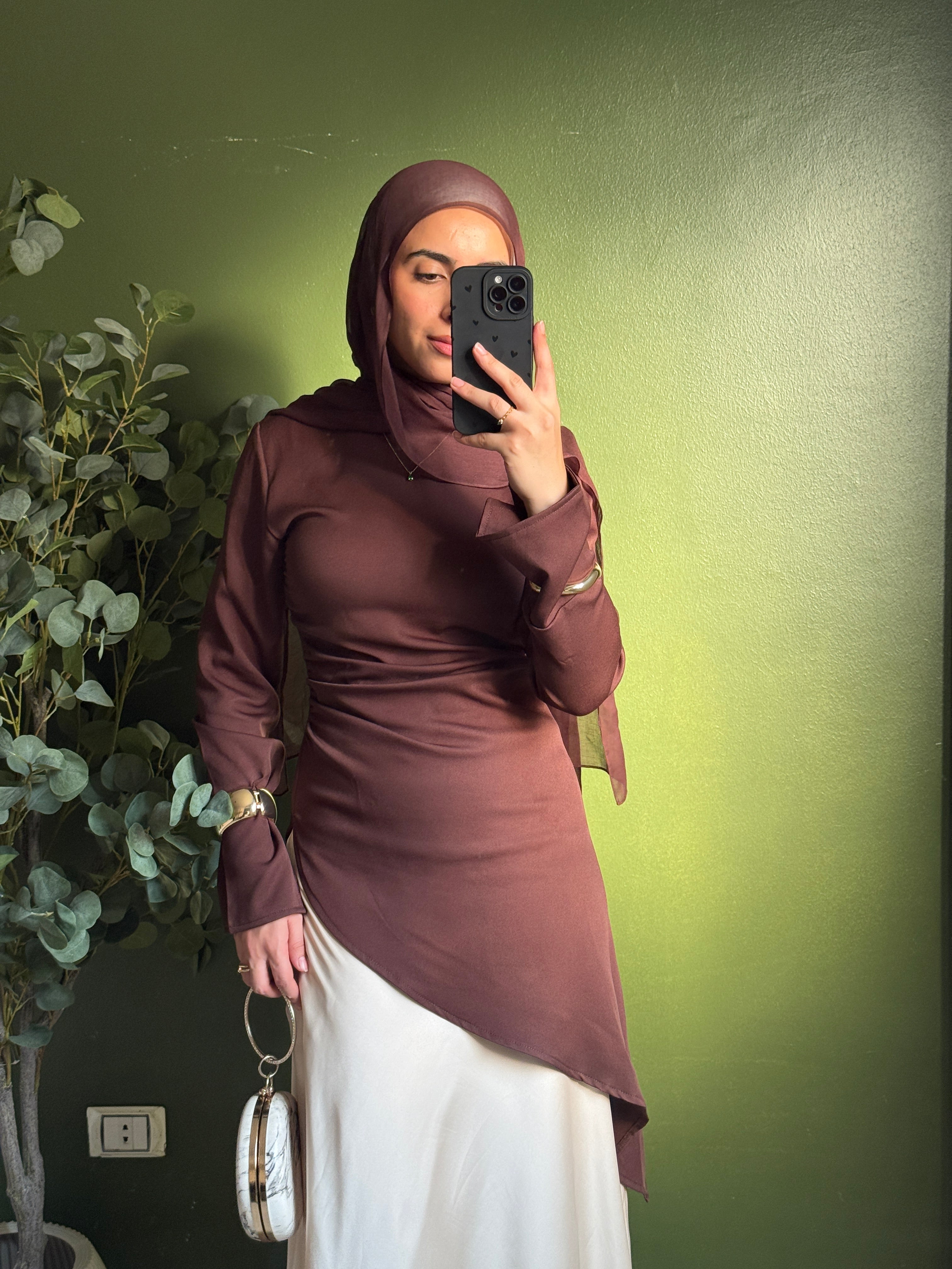 Zipper back blouse