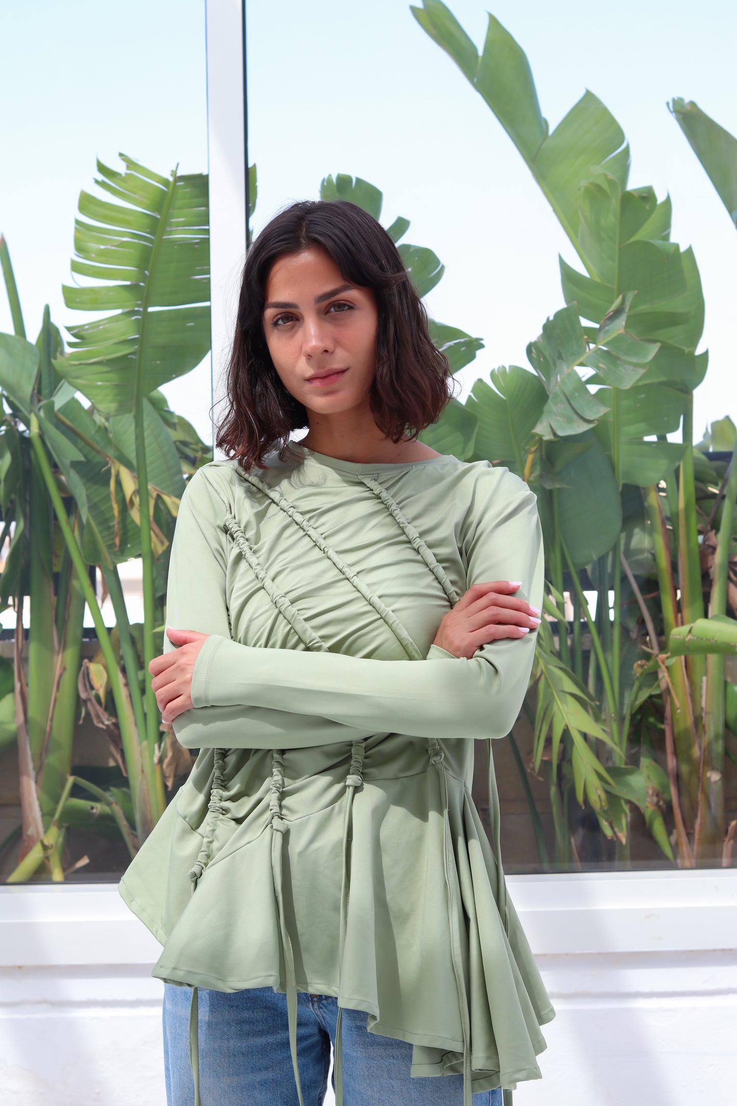 Nyla Top In Sage Green