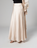 Lined satin skirt