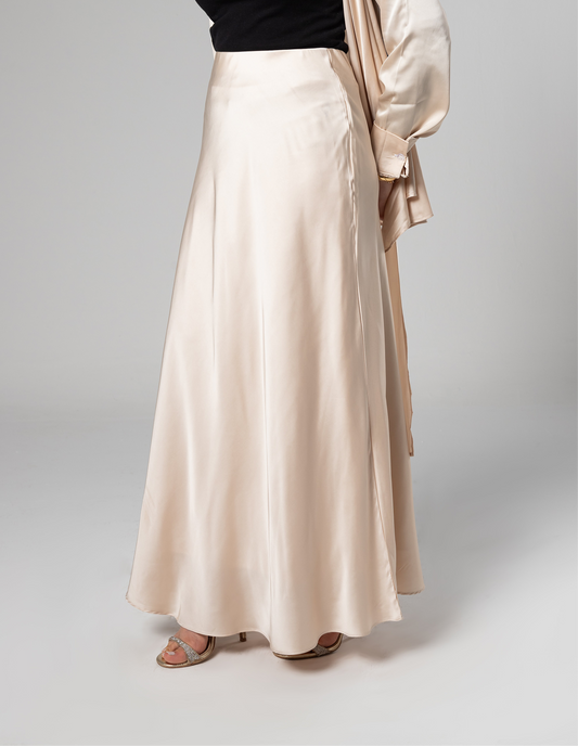 Lined satin skirt