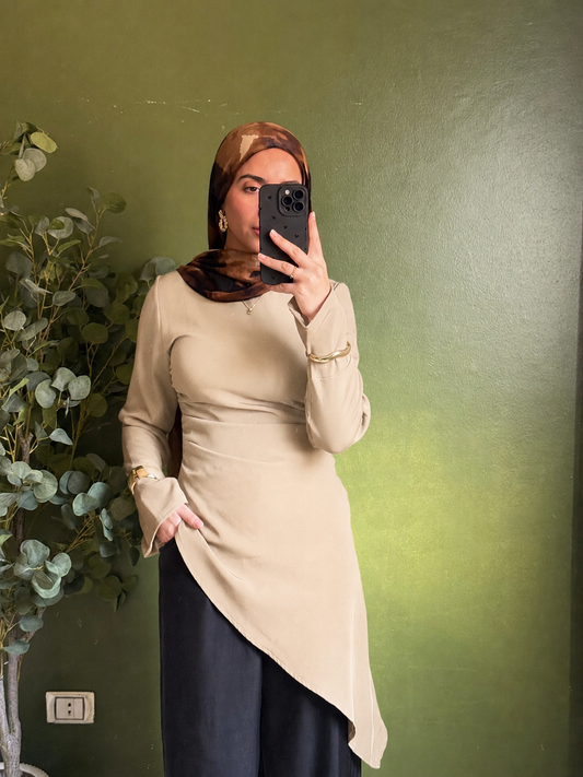 Zipper back blouse