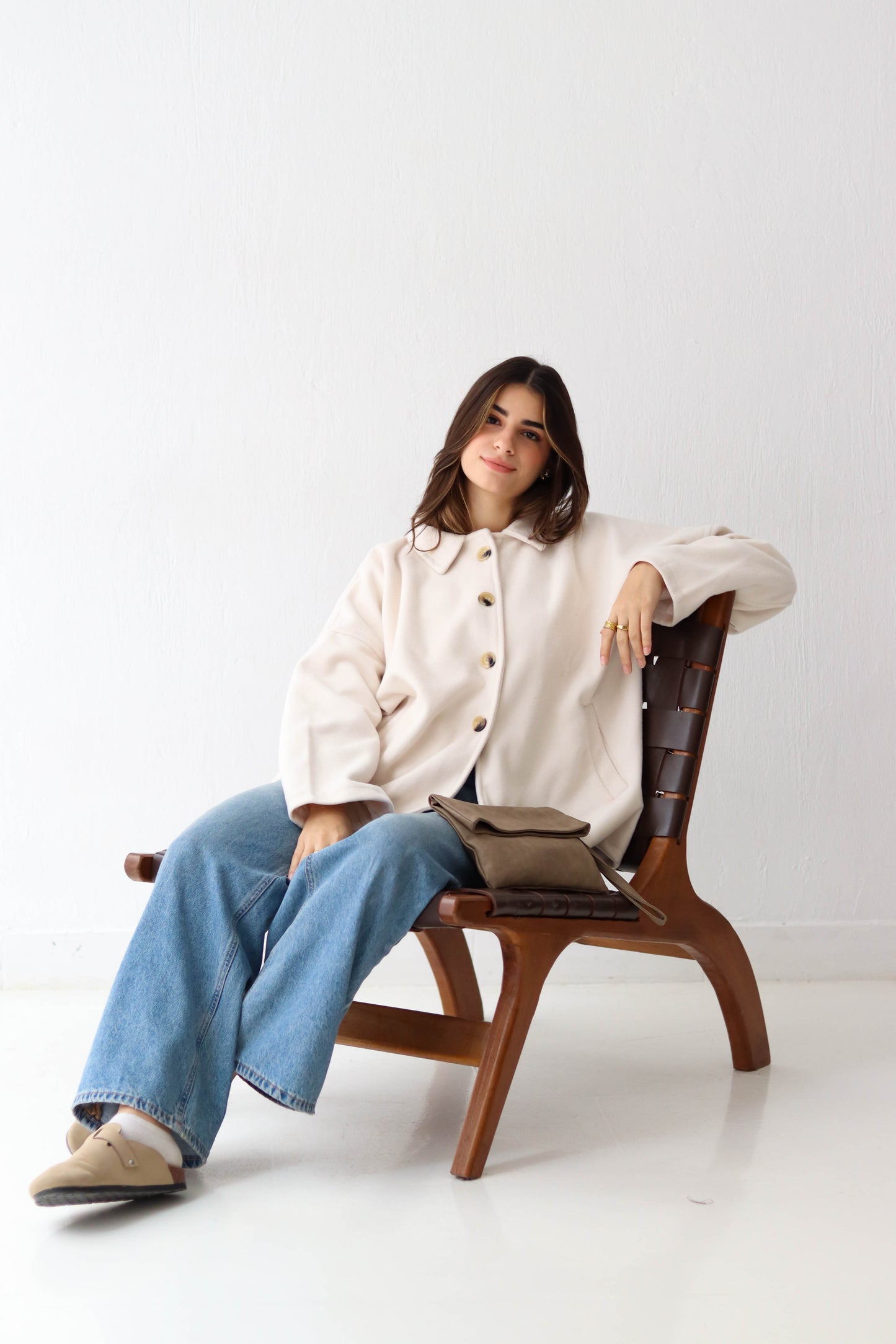 Cozy Buttoned Jacket -in warm off-white