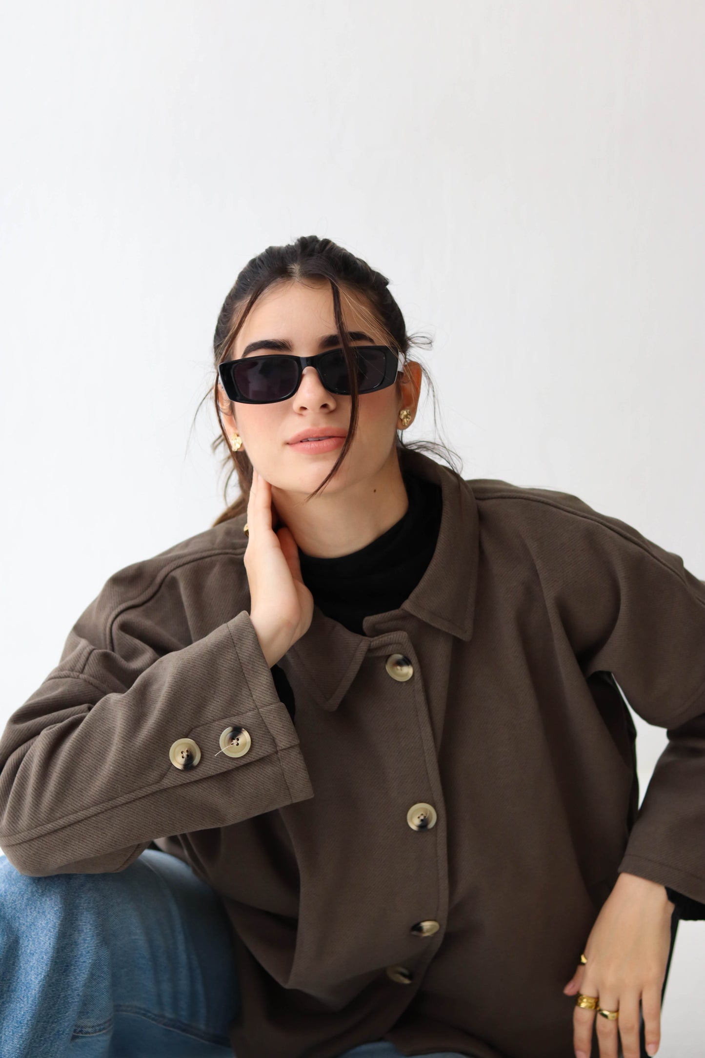 Cozy Buttoned Jacket -in olive