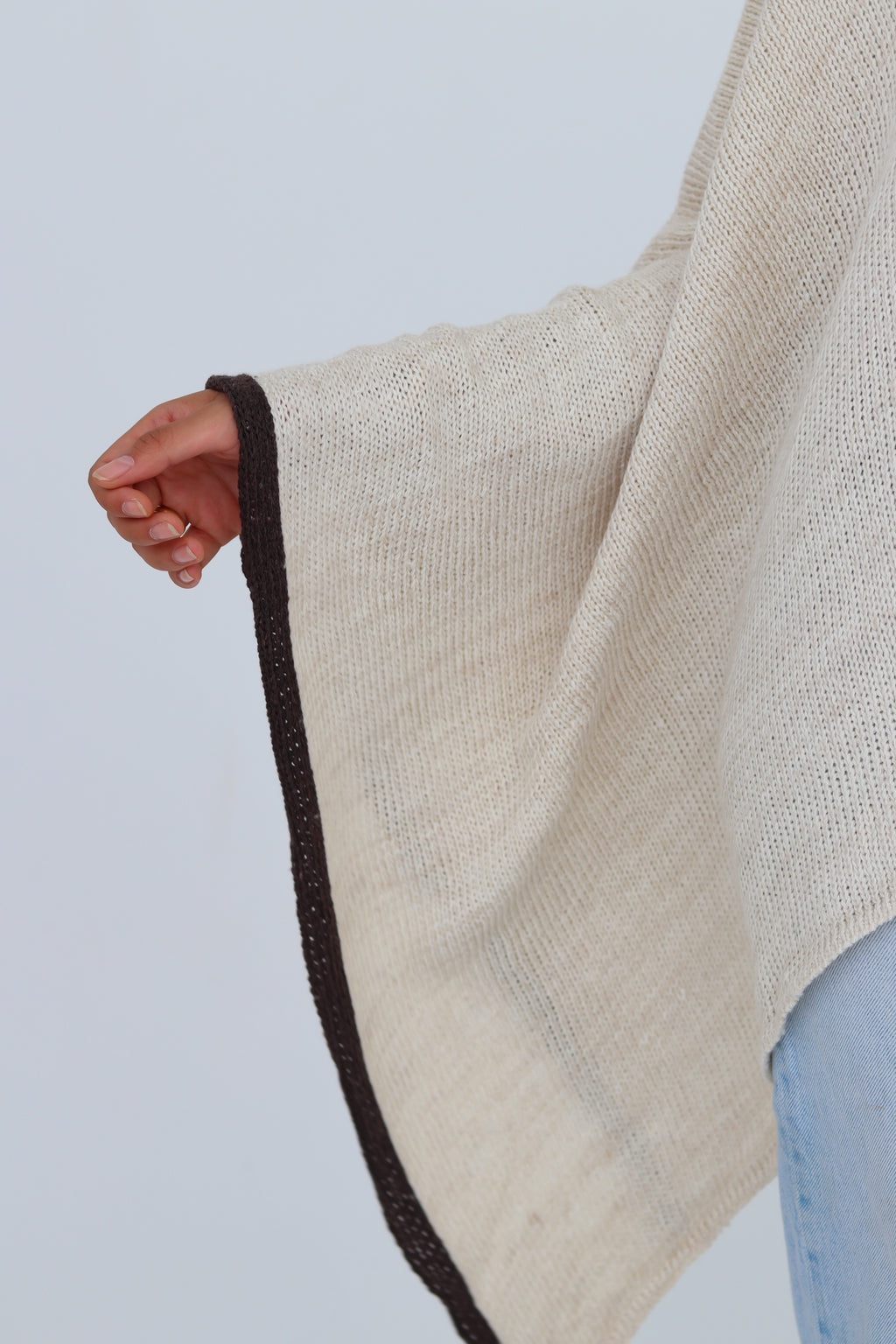 Seren Knit Cape in beige