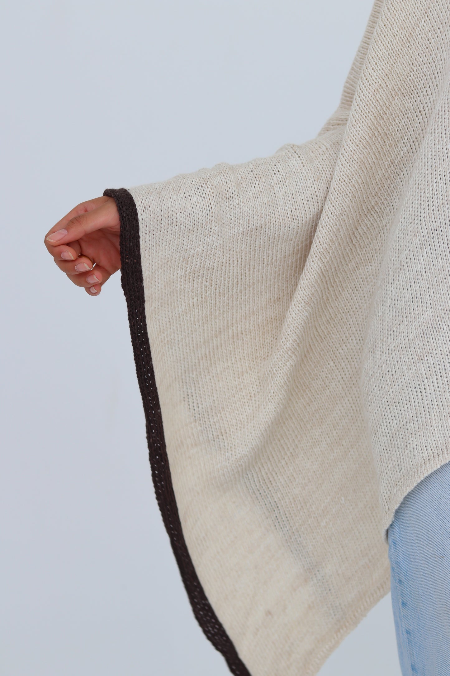 Seren Knit Cape in beige