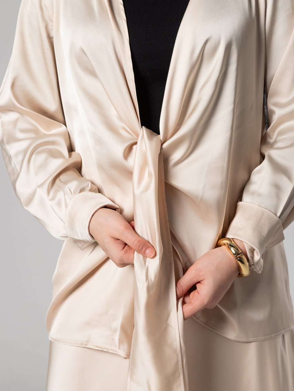 Wrap satin blouse