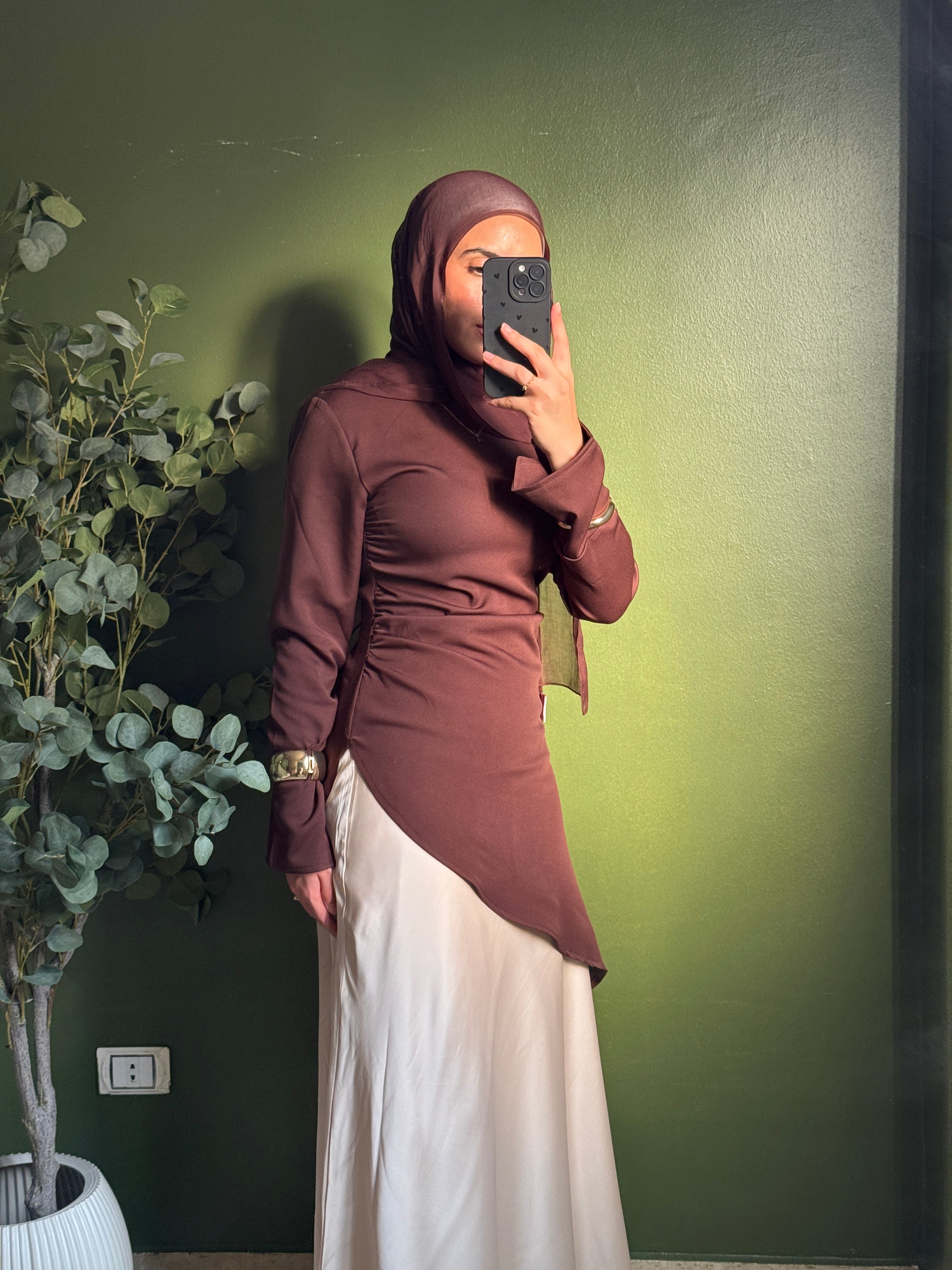Zipper back blouse