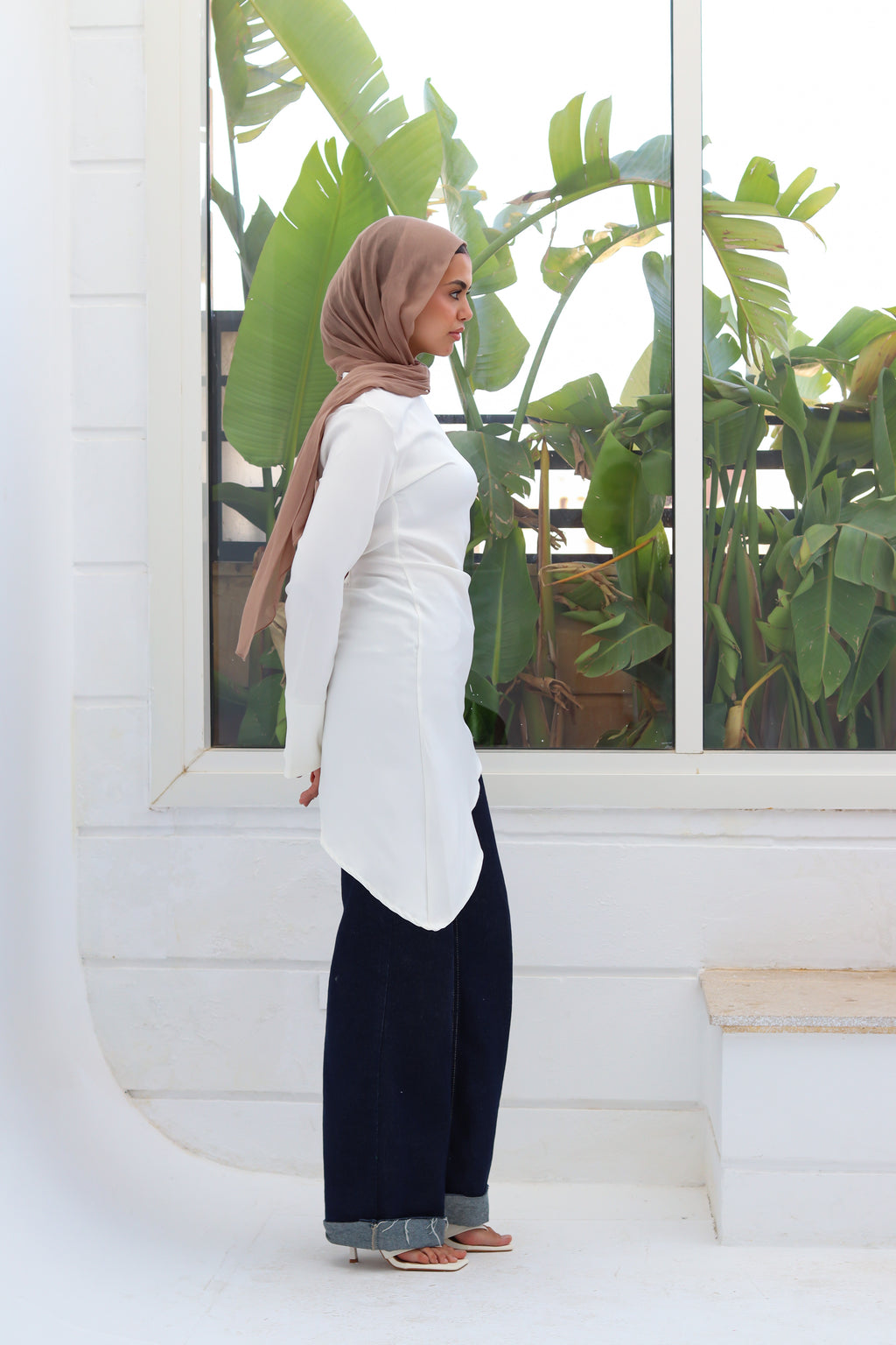 Zipper back blouse