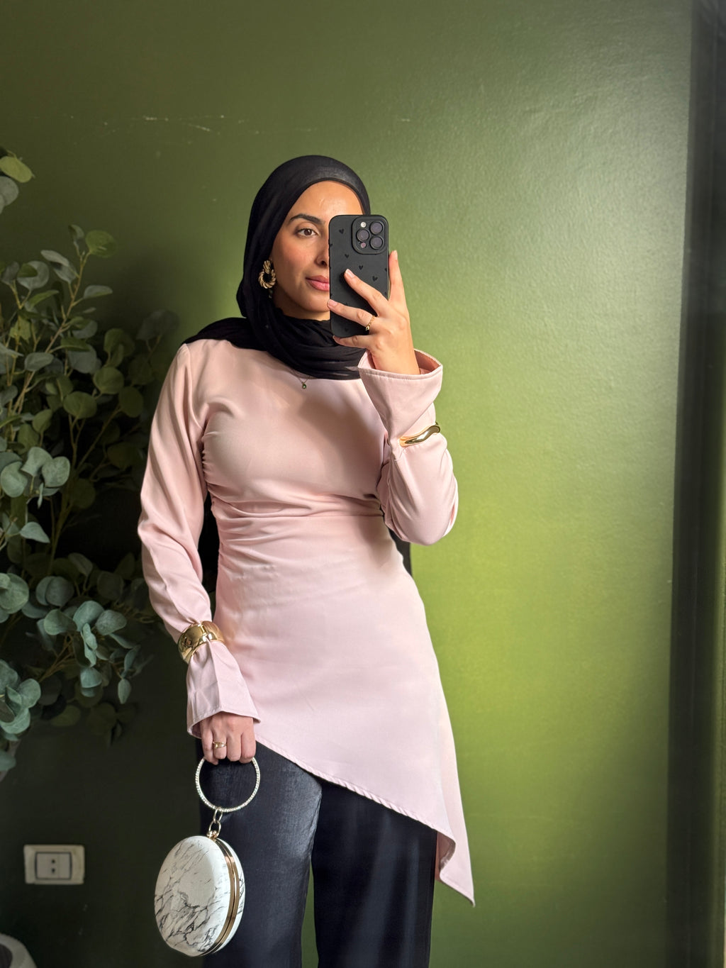 Zipper back blouse