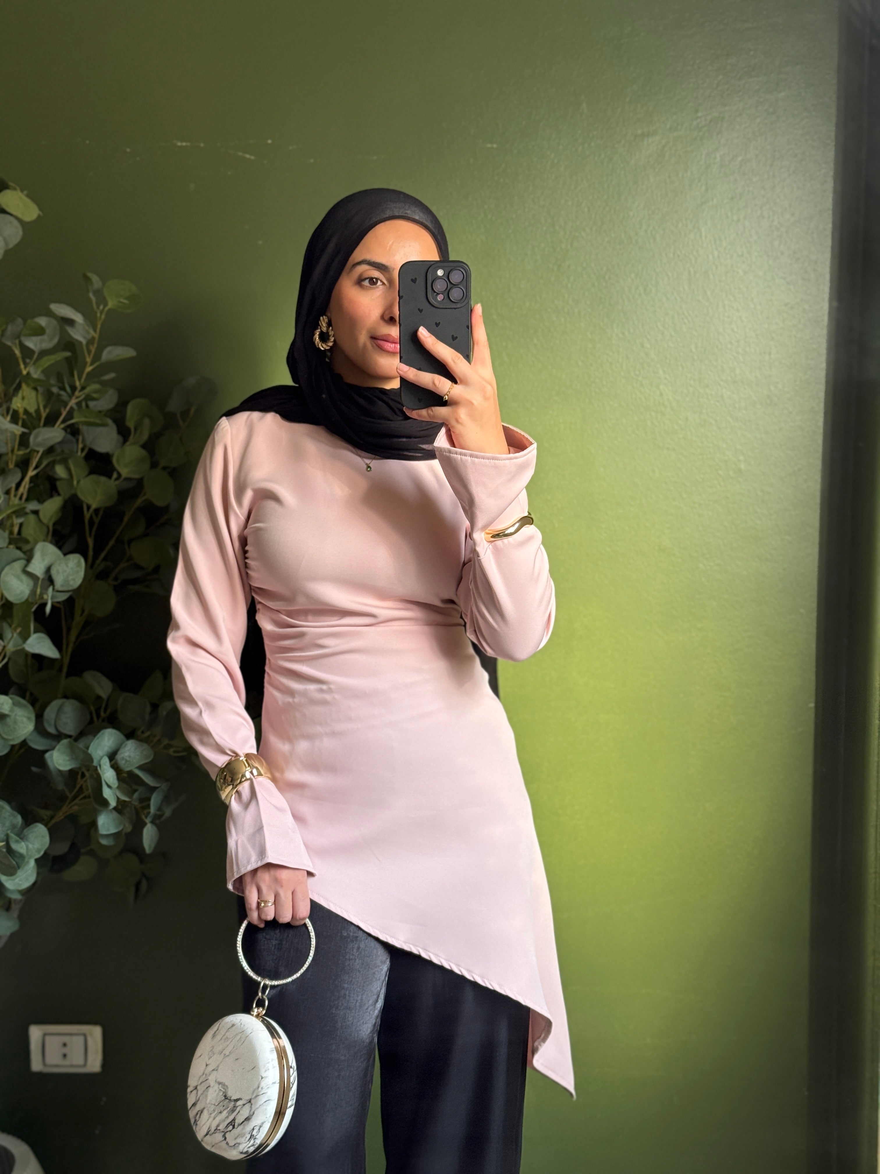 Zipper back blouse