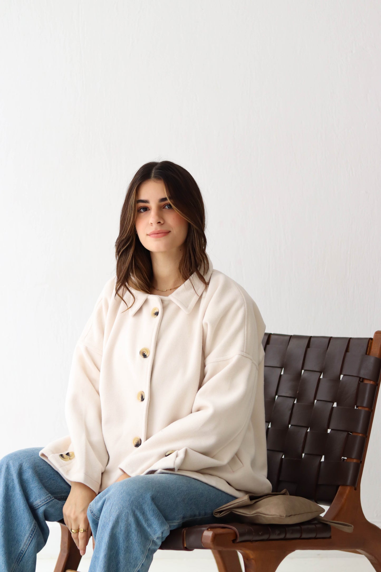 Cozy Buttoned Jacket -in warm off-white
