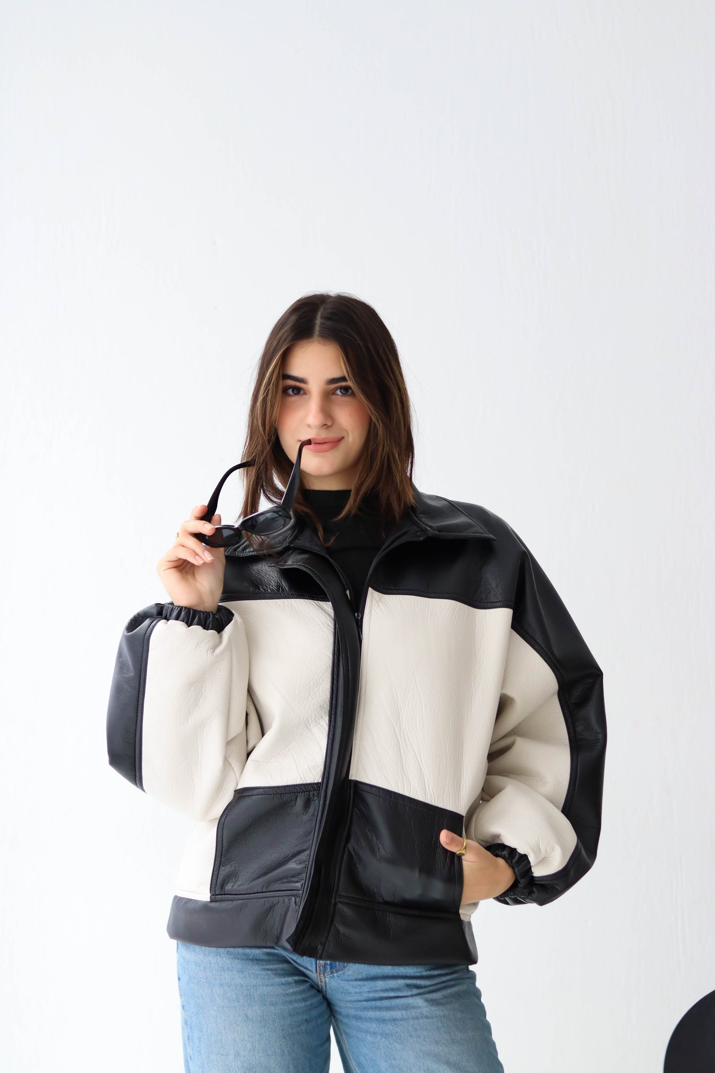 Biker Jacket in white