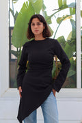 Zipper back blouse